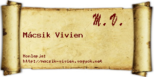 Mácsik Vivien névjegykártya