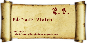 Mácsik Vivien névjegykártya